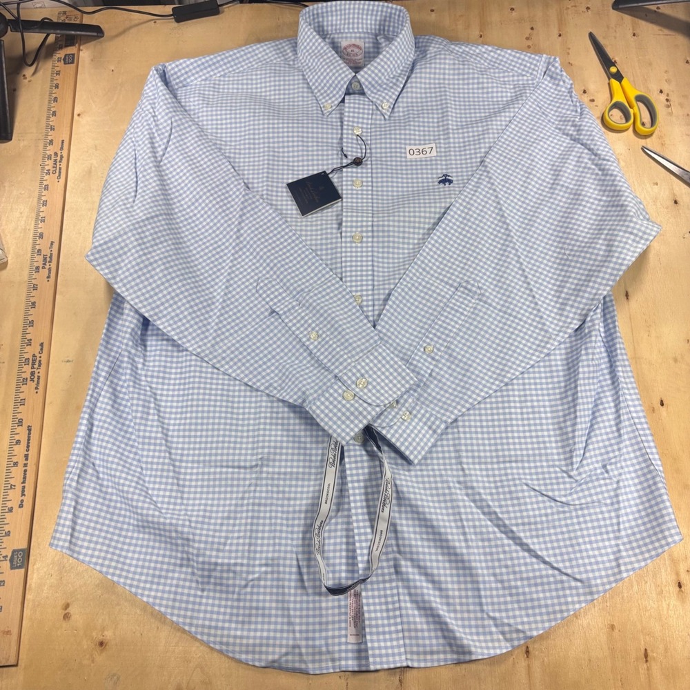 Brooks Brothers Mens XL Traditional Fit Non-Iron Supima Cotton Gingham Shirt NWT